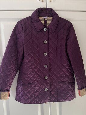 Burberry Brit Quilted Womens Jacket size XL - Purple